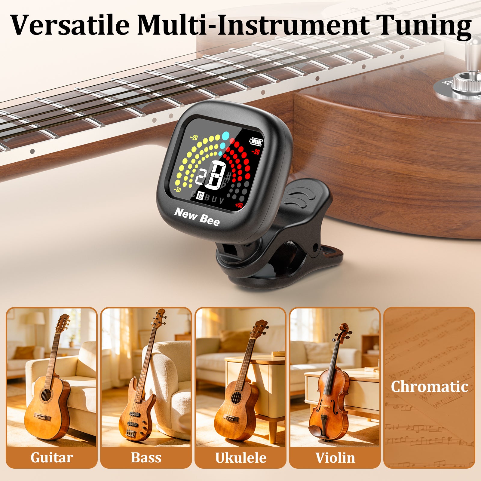 New Bee Guitar Tuner Rechargeable GT40