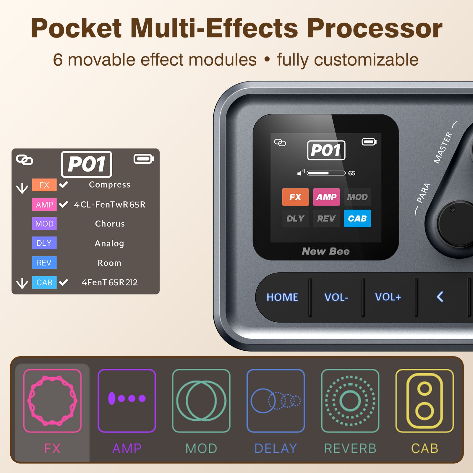 New Bee Pocket AMP Multi Effects Processor SK17