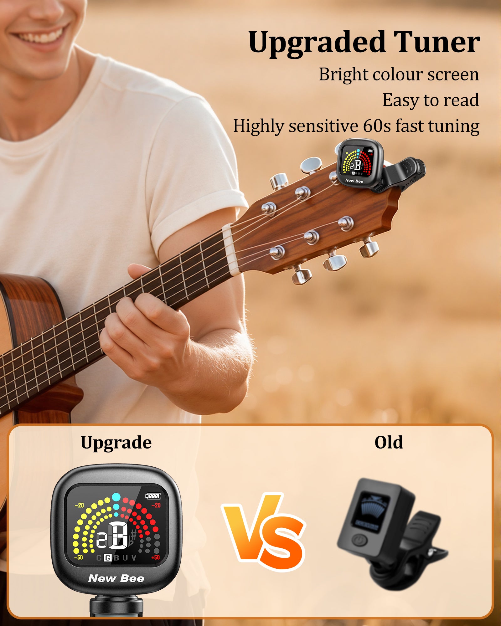 New Bee Guitar Tuner Rechargeable GT40