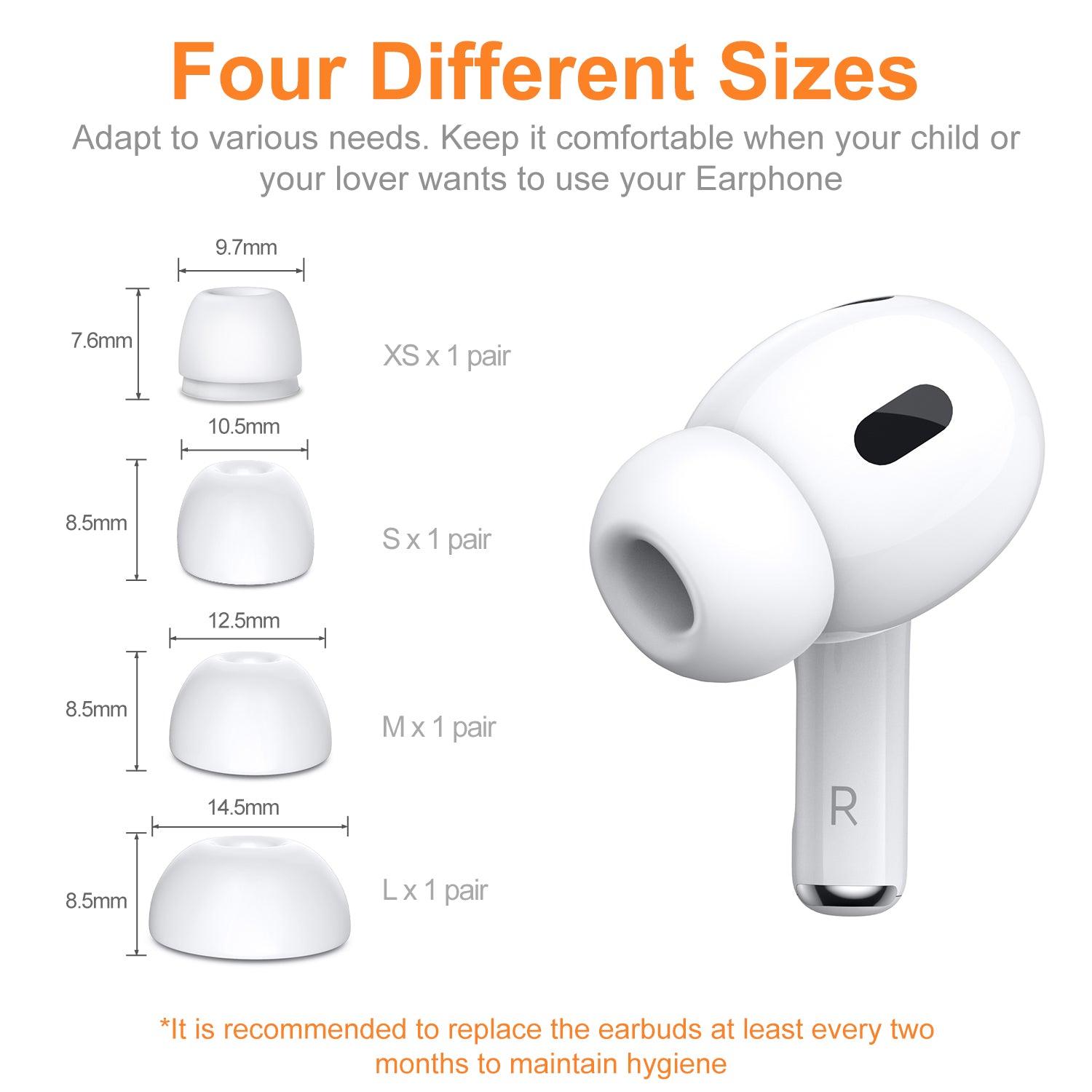 AirPods Pro Replacement Ear Tips（XS-S-M-L） - New Bee