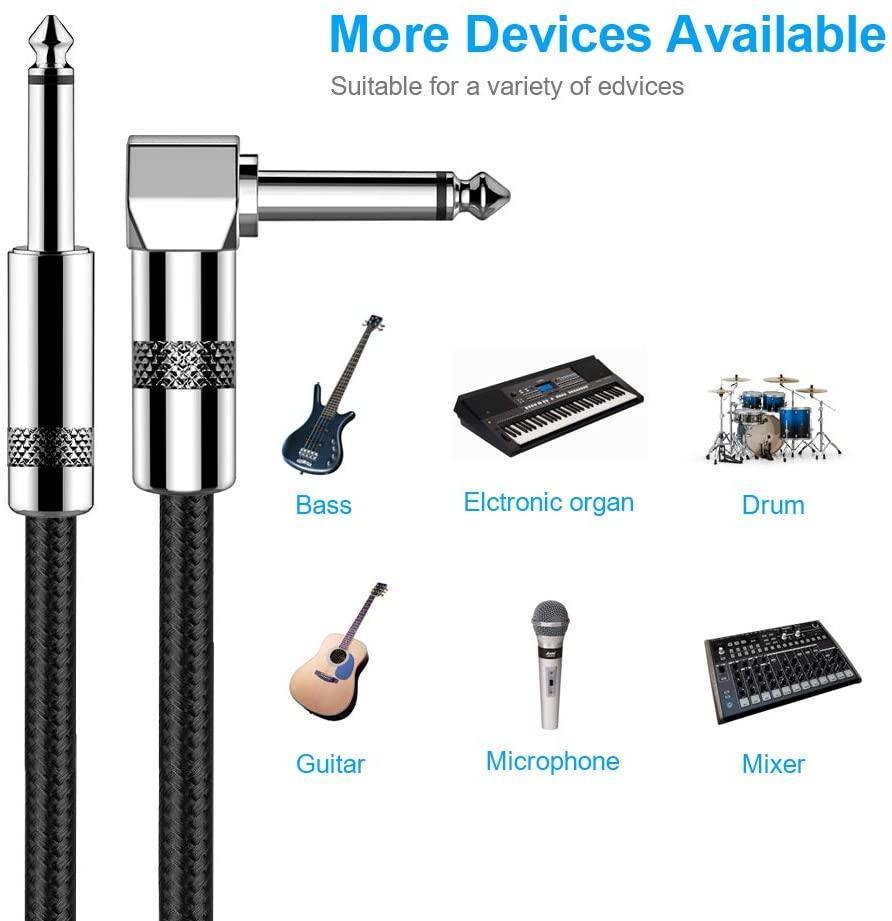 Guitar Cable 20 ft New Bee Electric Instrument Cable Bass AMP Cord 1/4 Straight to Straight for Electric Guitar, Bass Guitar, Electric Mandolin, Pro Audio