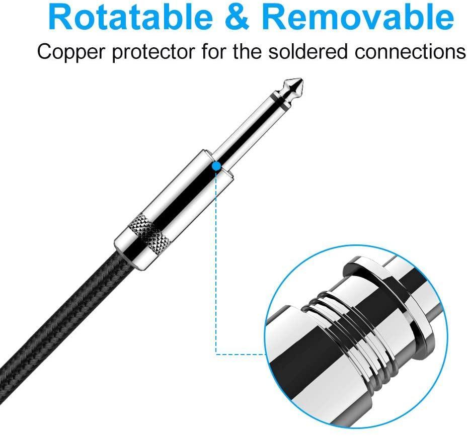 Guitar Cable 20 ft New Bee Electric Instrument Cable Bass AMP Cord 1/4 Straight to Straight for Electric Guitar, Bass Guitar, Electric Mandolin, Pro Audio