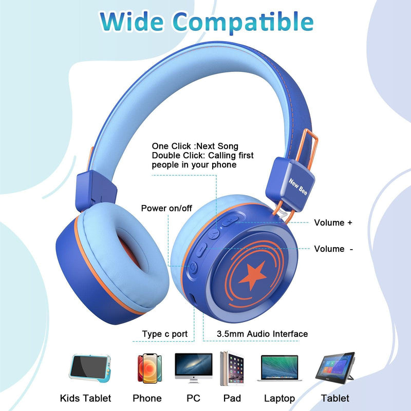 Kids Bluetooth Headphone Blue
