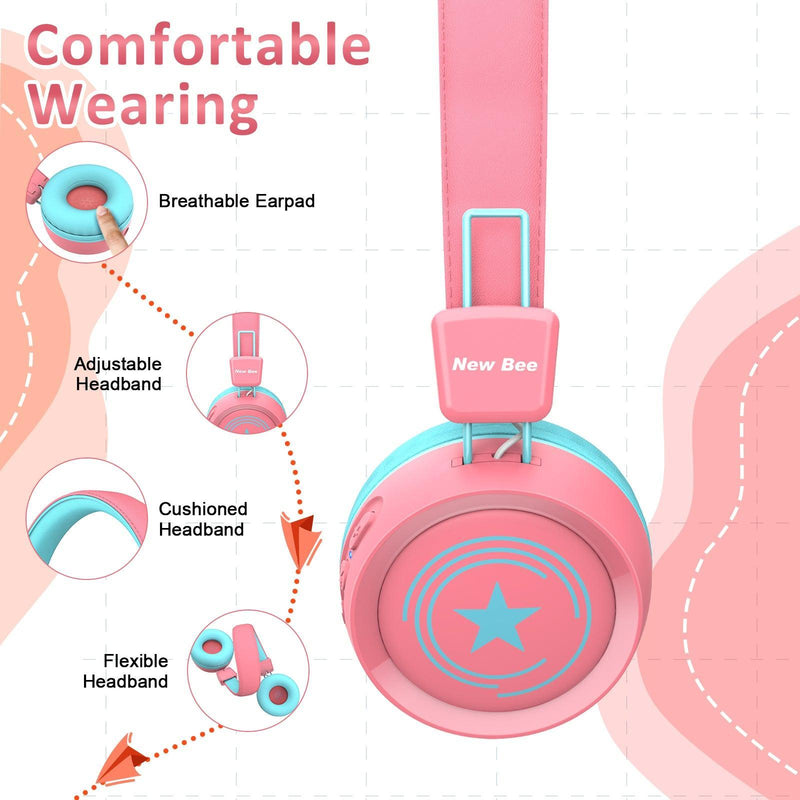 Kids Bluetooth Headphone Pink